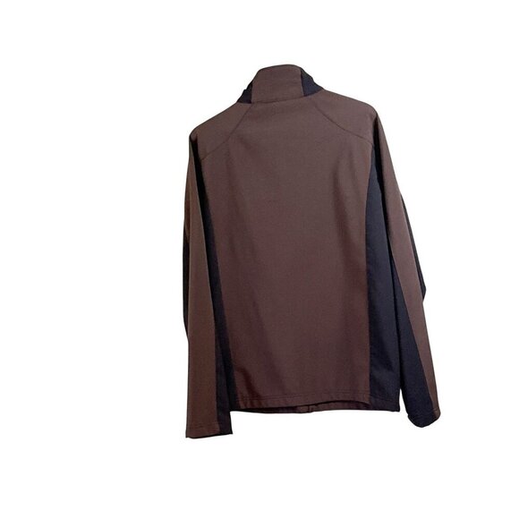 Minus Zero Men's Soft Shell Zip Front Jacket Brown Black Size L - Picture 2 of 5